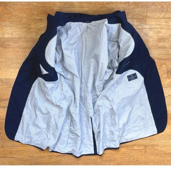 Brooks Brother Blazer Size 44L NEW Navy Blue Worsted Wool Sport Coat Suit Jacket - Picture 4 of 6